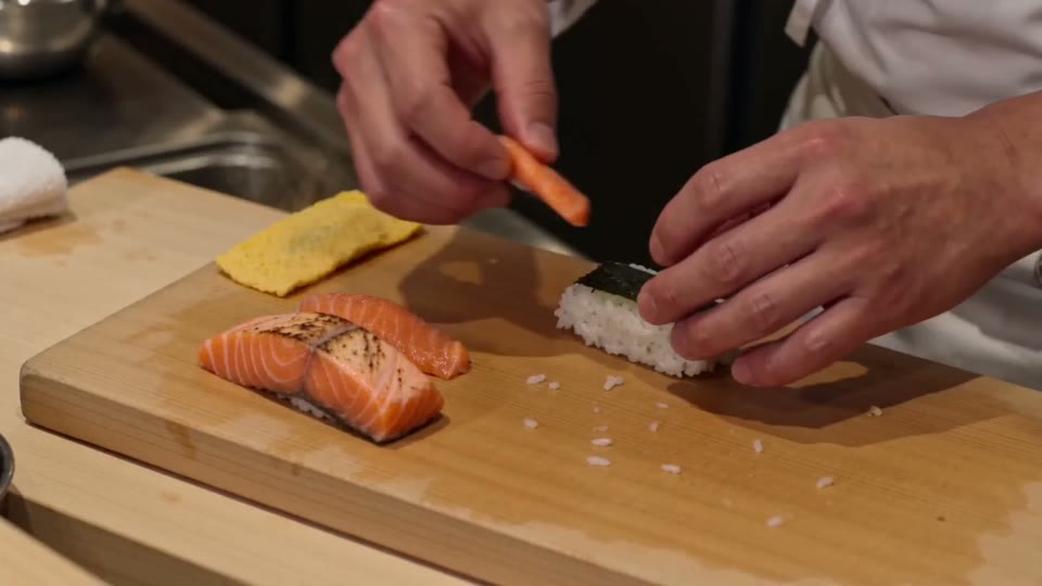 Seedance 2.0 Fast: A sushi chef arranging ingredients.